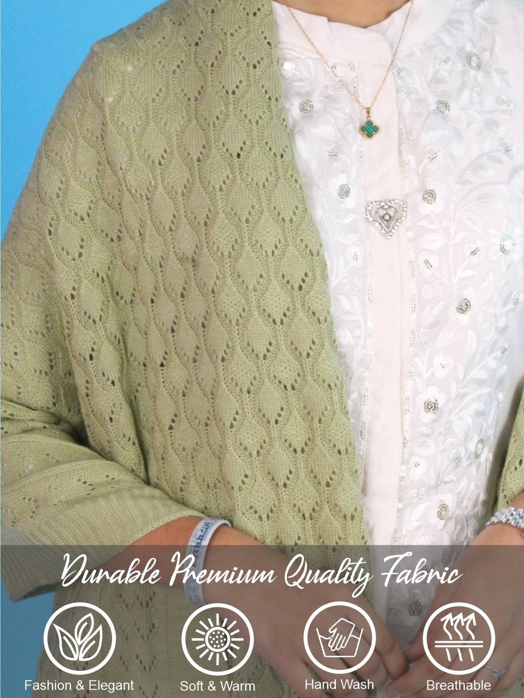 Pick Ur Needs Women’s Premium Knitted Winter Soft Shawl Woolen Warm Stole with Elegant Lace Pattern & Tassels For Girls