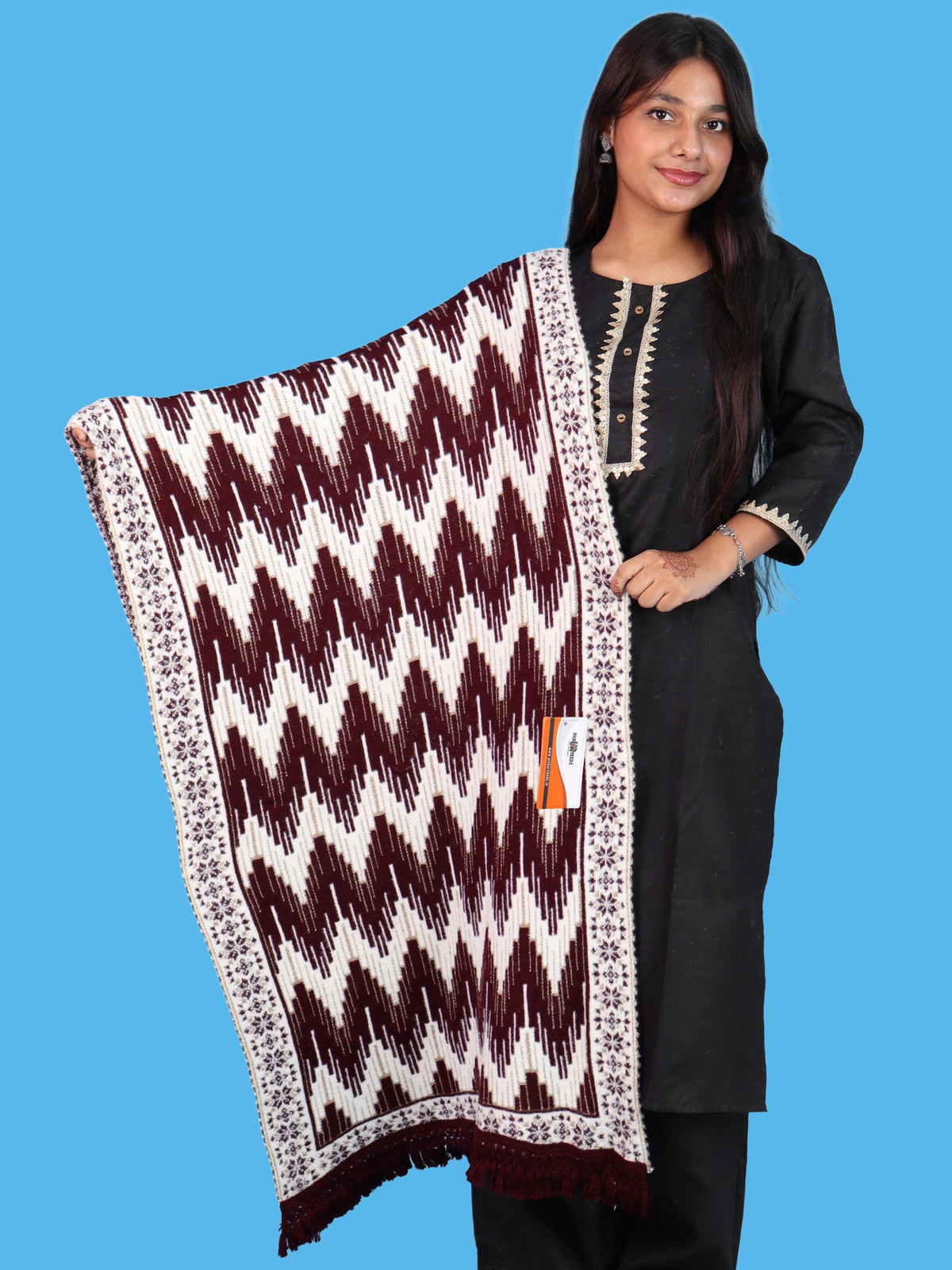 Pick Ur Needs Premium Wool Shawl For Womens & Girls Winter Muffler Soft Knitted Designer Wrap Warm Stole