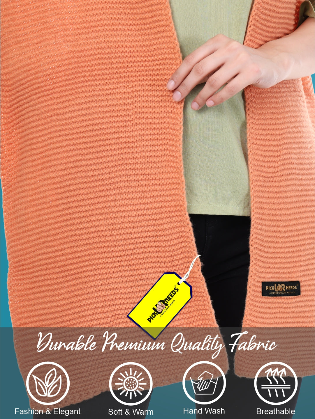 Pick Ur Needs Premium Knitted Winter Shawl/Stole for Women | Soft & Warm Woolen Wrap | Multipurpose Muffler,Shrug & Scarf