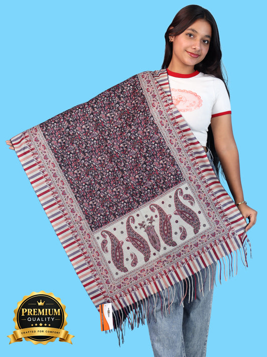 Pick Ur Needs Women Winter Shawl & Muffler Soft Warm Floral Paisley Printed Stole with Tassels Stylish Lightweight Neck Wrap Scarf for Women & Girls