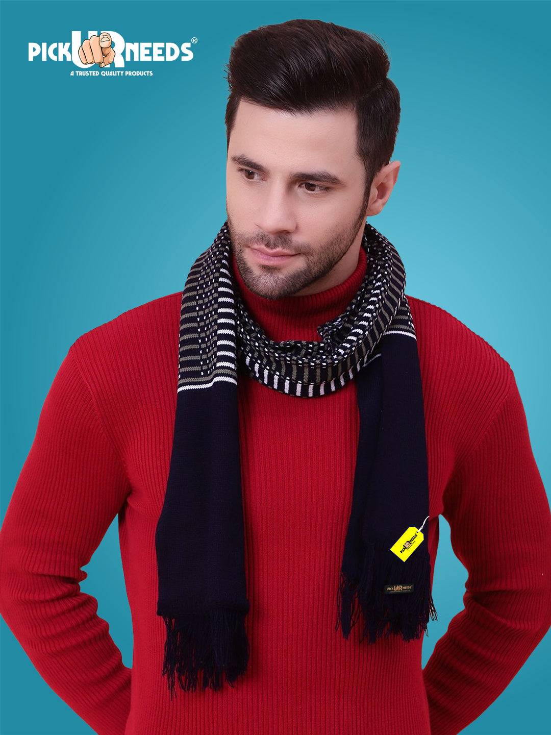Pick Ur Needs Premium Winter Muffler for Men Soft Woolen Knitted Scarf for Warmth & Style