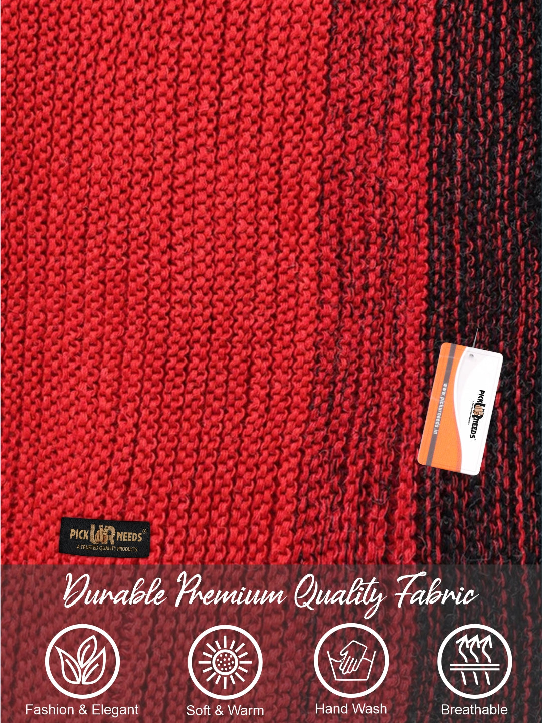 Pick Ur Needs Premium Knitted Winter Scarf for Women – Soft, Warm & Stylish Dual-Tone Muffler Stole