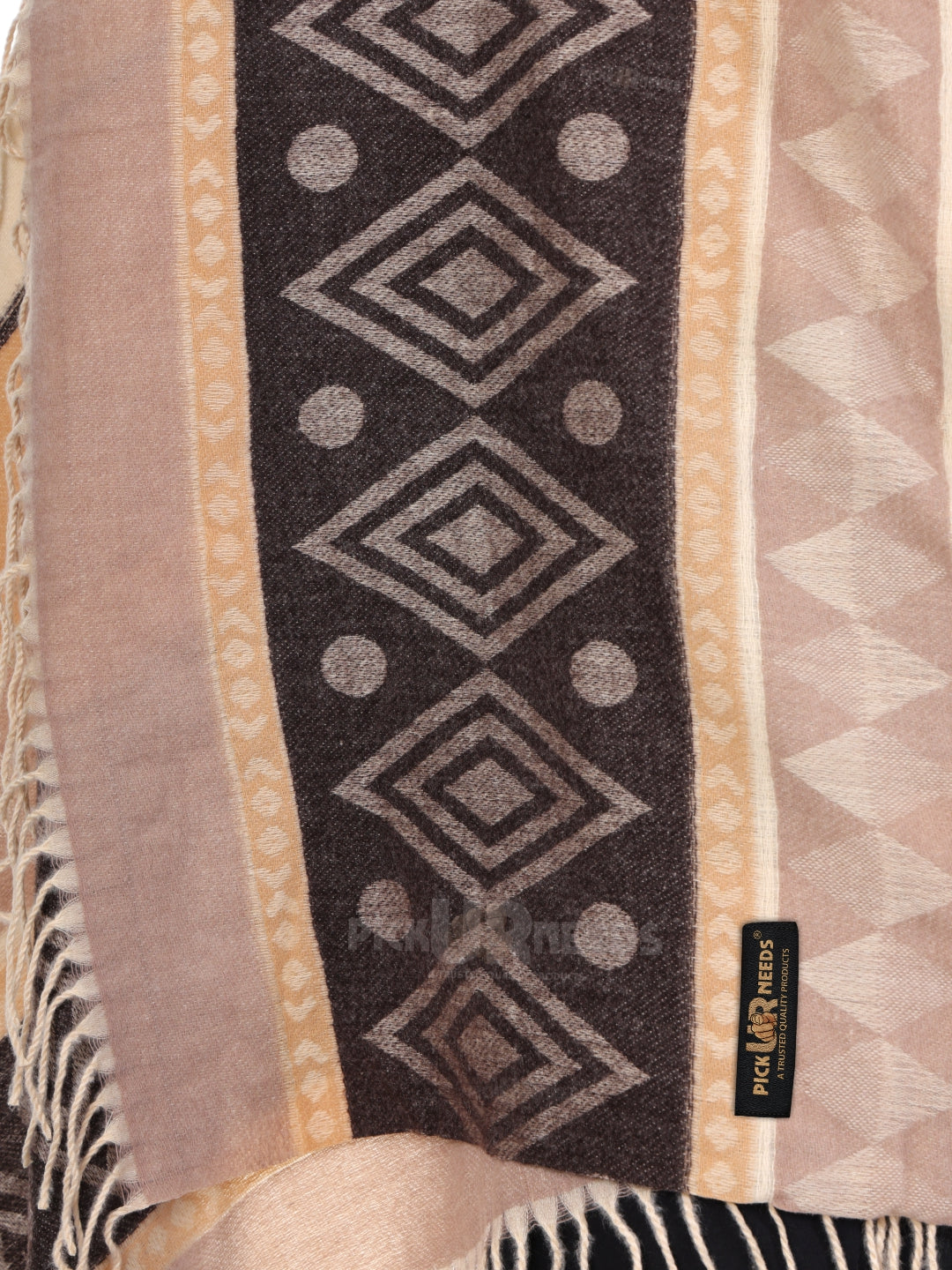 Pick Ur Needs Premium Winter Woolen Shawl for Women  Soft & Warm Ethnic Design Stole with Tassels  Stylish Warm Wrap for Winter & Parties