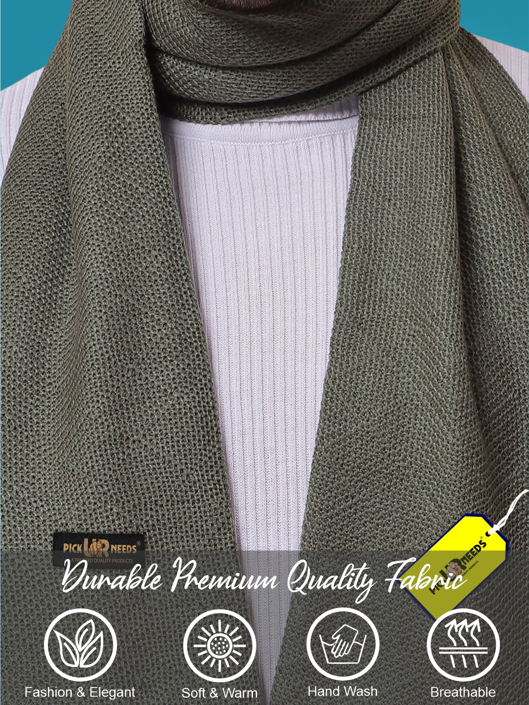 Pick Ur Needs Premium Soft, Warm & Breathable Wool Blend Winter Scarf for Men Fashionable Elegant Muffler