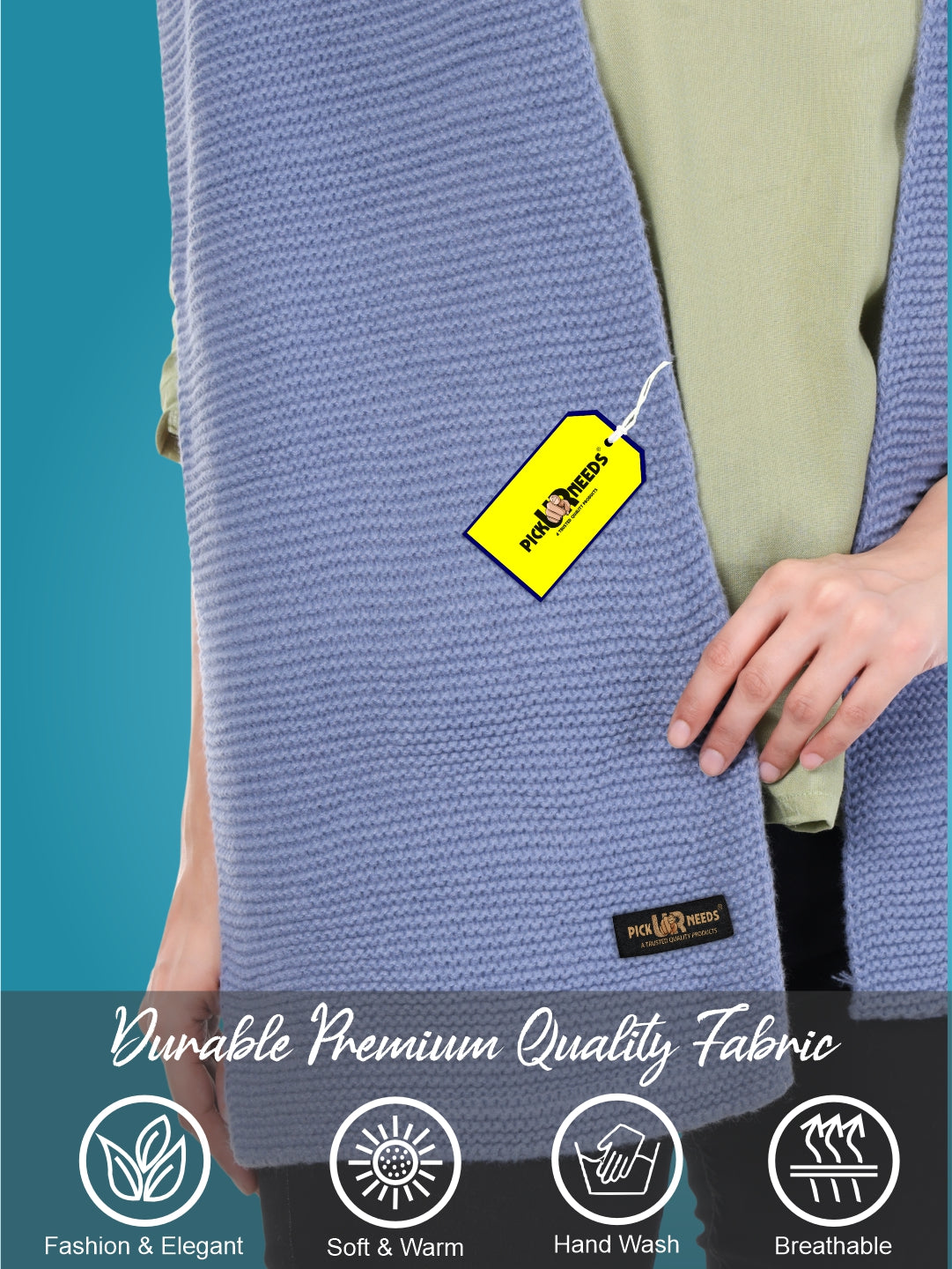 Pick Ur Needs Premium Knitted Winter Shawl/Stole for Women | Soft & Warm Woolen Wrap | Multipurpose Muffler,Shrug & Scarf