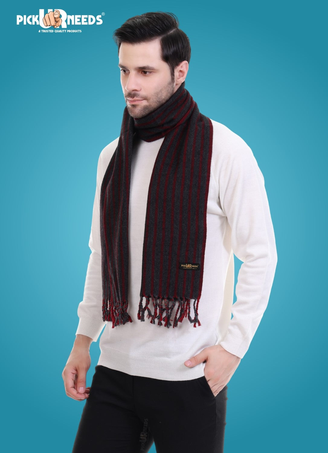 Pick Ur Needs Stylish Men’s Muffler – Warm, Soft & Trendy Winter Accessory