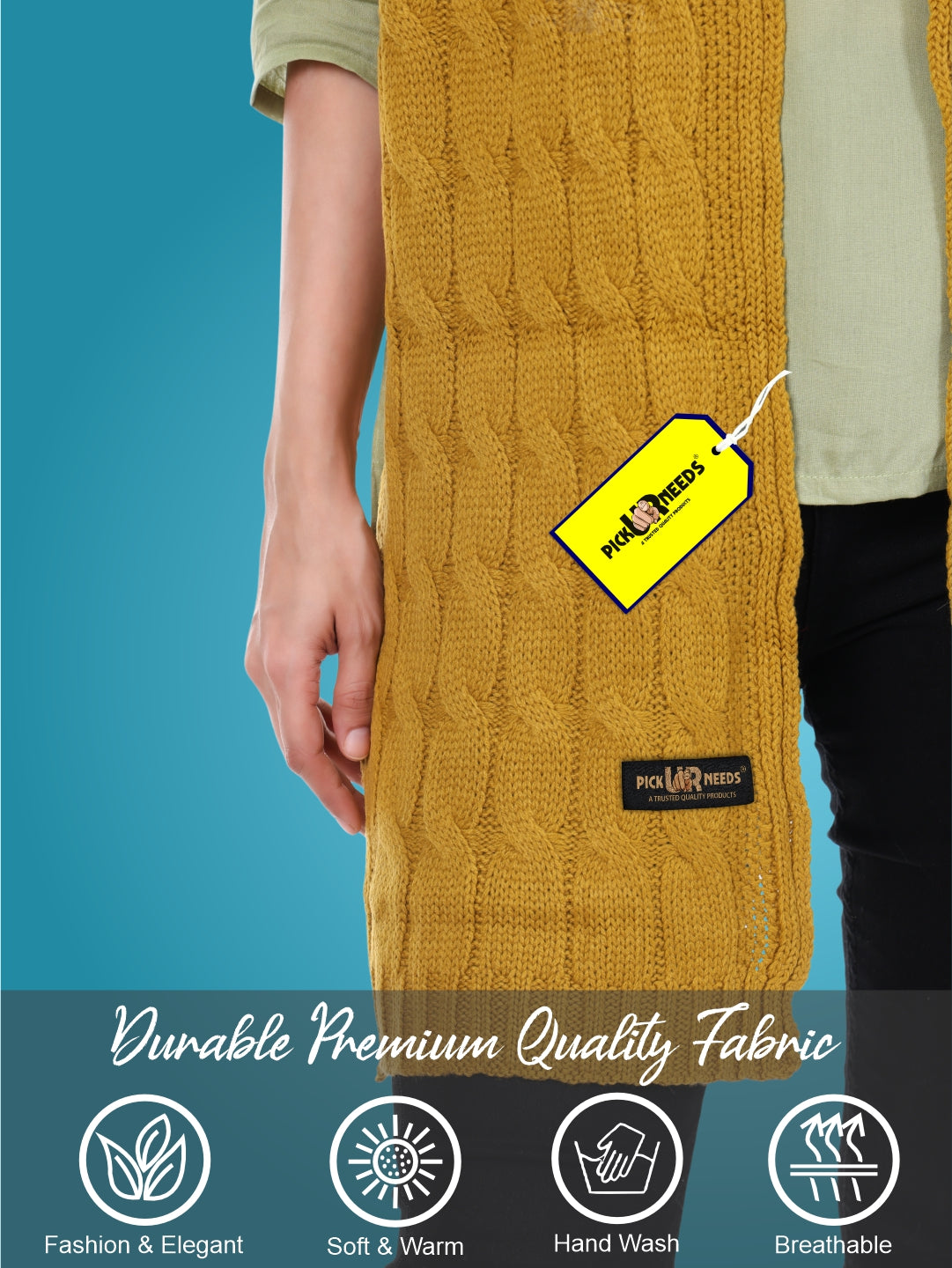 Pick Ur Needs Women’s Woolen Muffler Soft & Warm Knitted Scarf Winter Neck Wrap Premium Acrylic Wool Stylish Hand-Washable