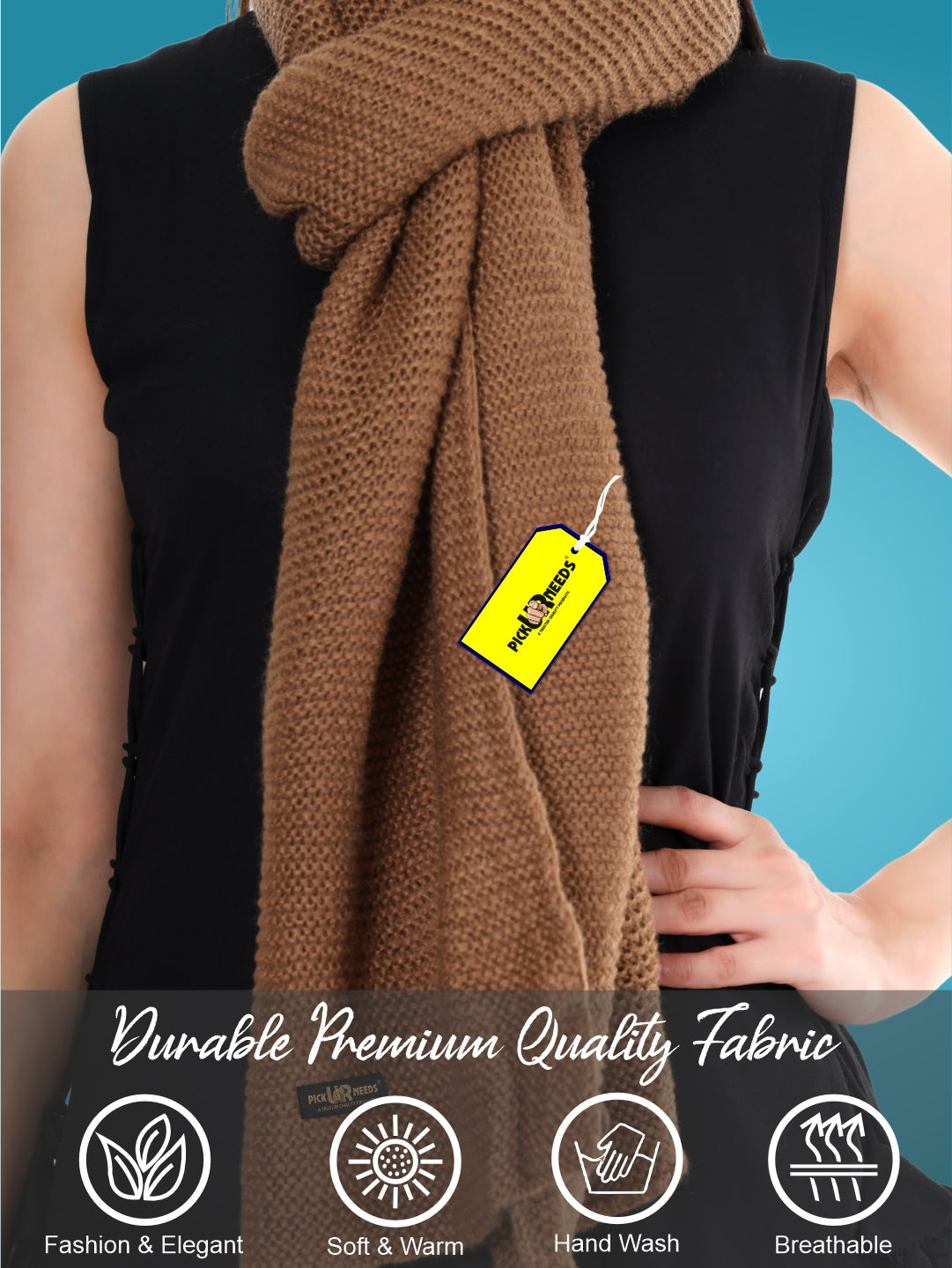 Pick Ur Needs Soft & Elegant Women’s Winter Scarf Wool Blend Knitted Muffler For Cold Weather Wrap