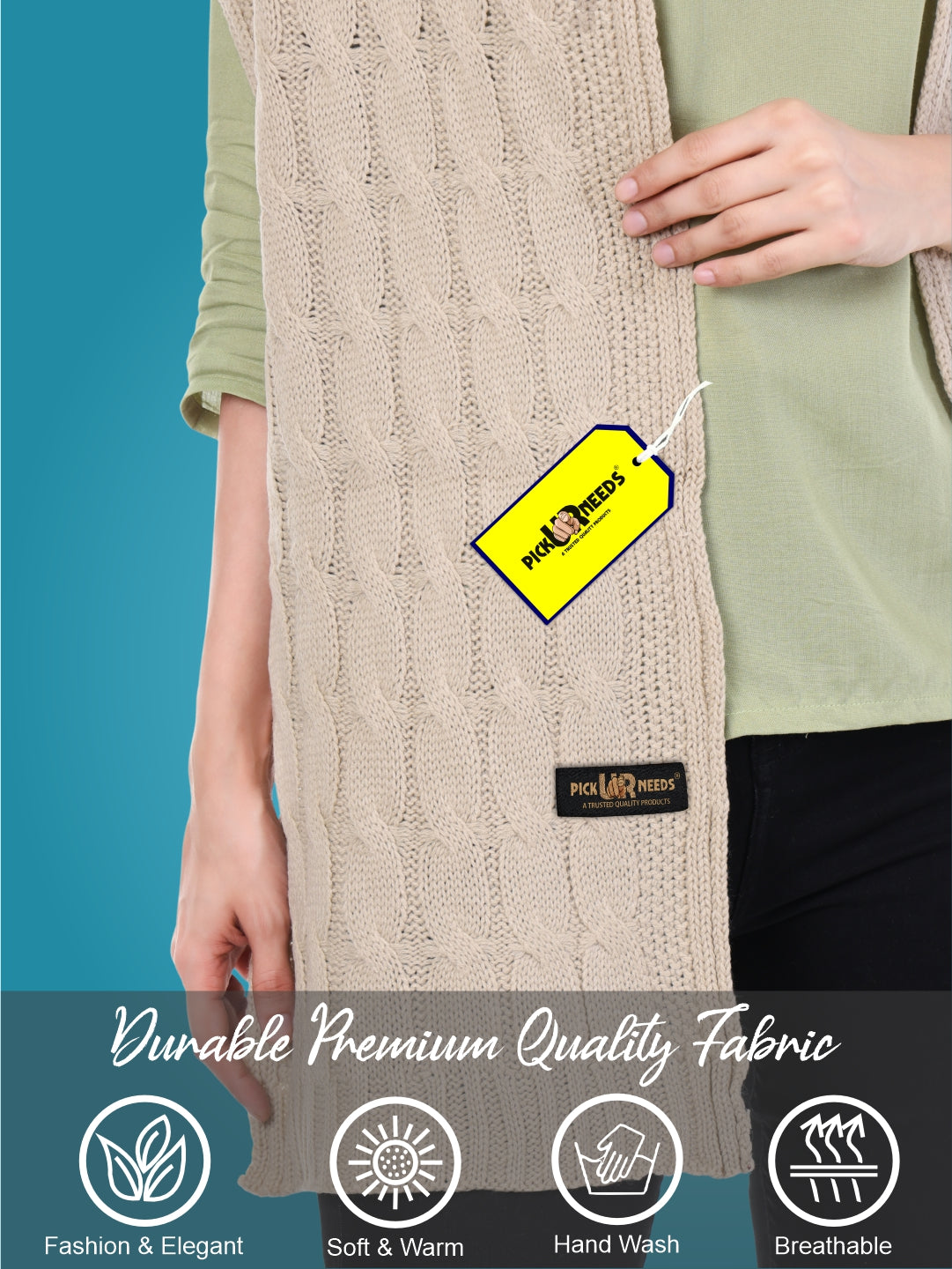 Pick Ur Needs Women’s Woolen Muffler Soft & Warm Knitted Scarf Winter Neck Wrap Premium Acrylic Wool Stylish Hand-Washable