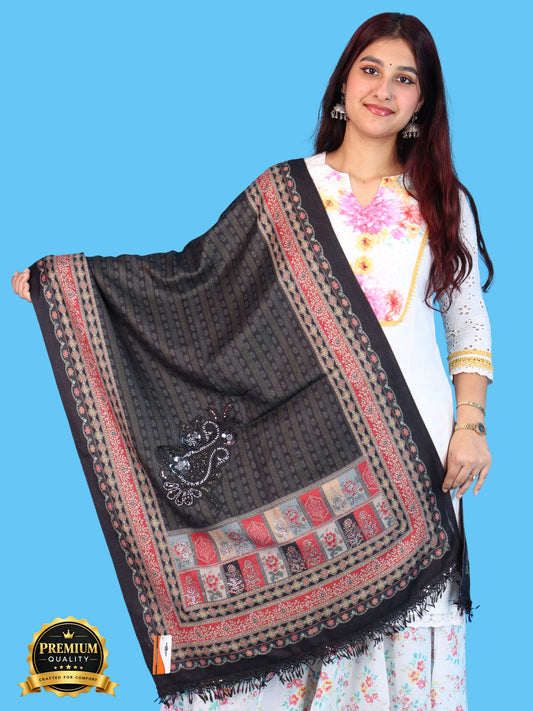 Pick Ur Needs Premium Soft Woolen Women & Girls Stylish Shawl with Elegant Design for Winter & Wedding