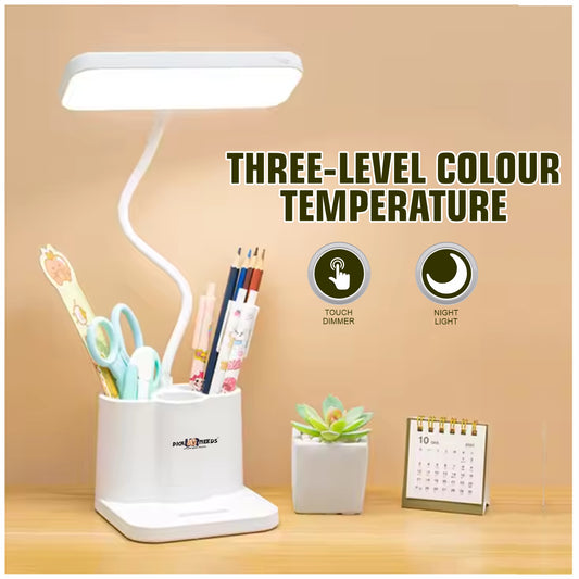 Pick Ur Needs LED Smart Desk Table Lamp Rechargeable, 3 LIght Modes, Foldable Study Lamp  (11 cm, White)