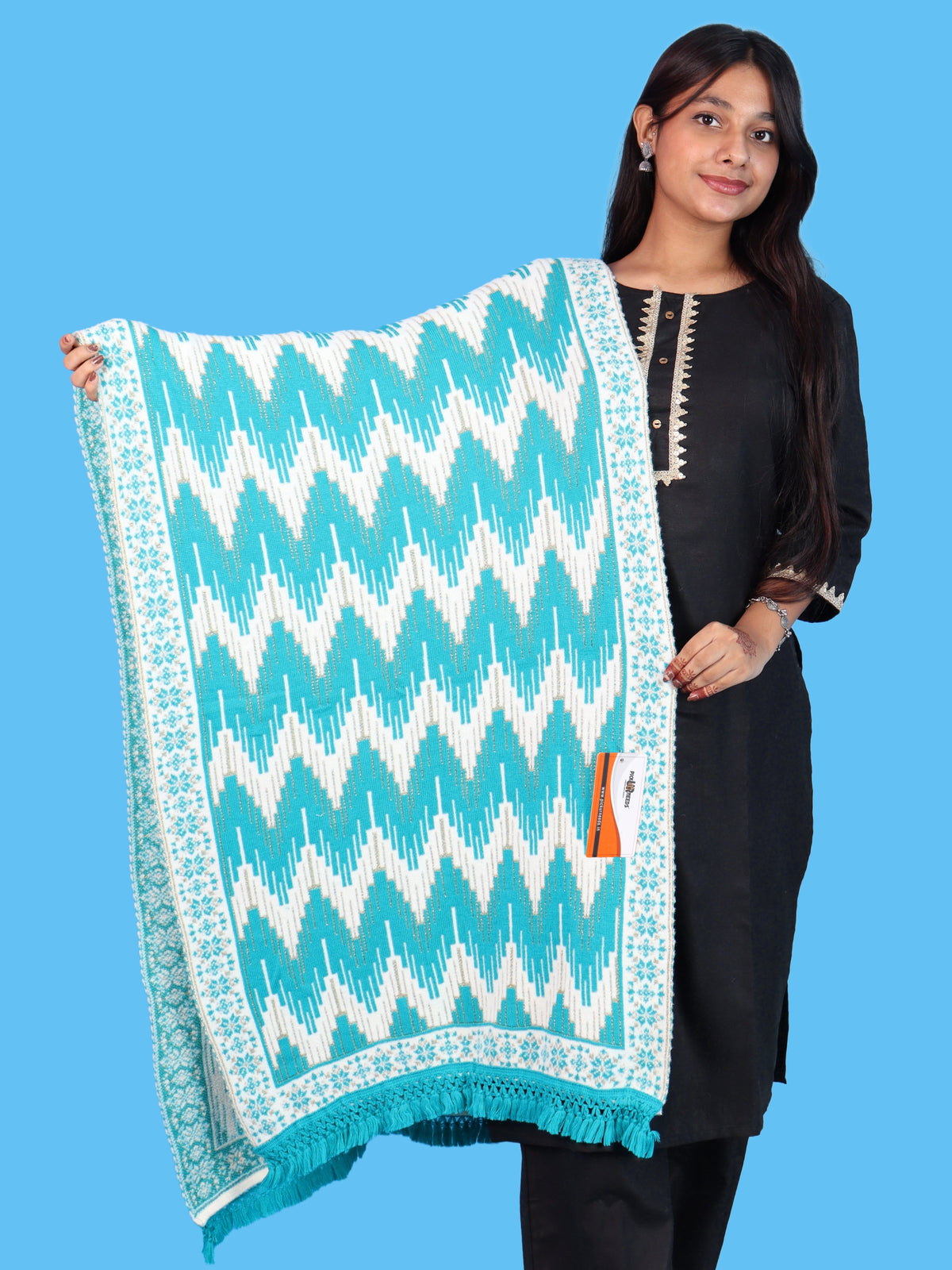 Pick Ur Needs Premium Wool Shawl For Womens & Girls Winter Muffler Soft Knitted Designer Wrap Warm Stole