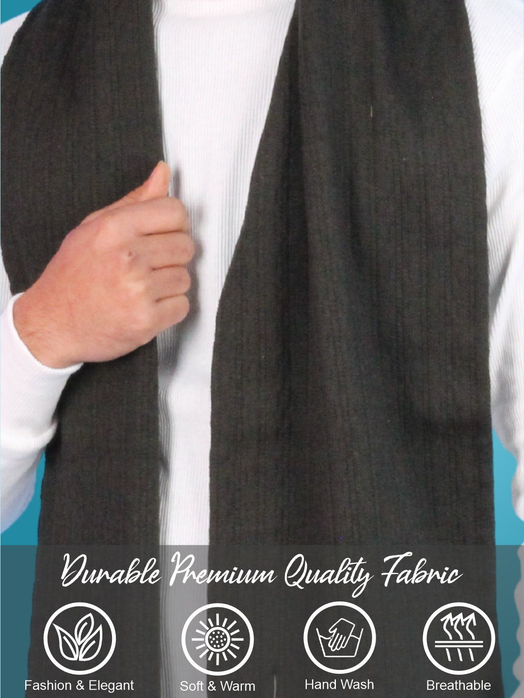 Pick Ur Needs Men’s Winter Woolen Muffler Soft & Warm Knitted Scarf with Fringes Premium Warm Mufflers