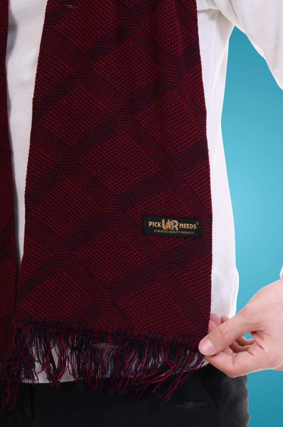 Pick Ur Needs Men’s Premium Winter Scarf Soft Knitted Muffler with Diamond Pattern Warm, Stylish & Lightweight for Cold Weather