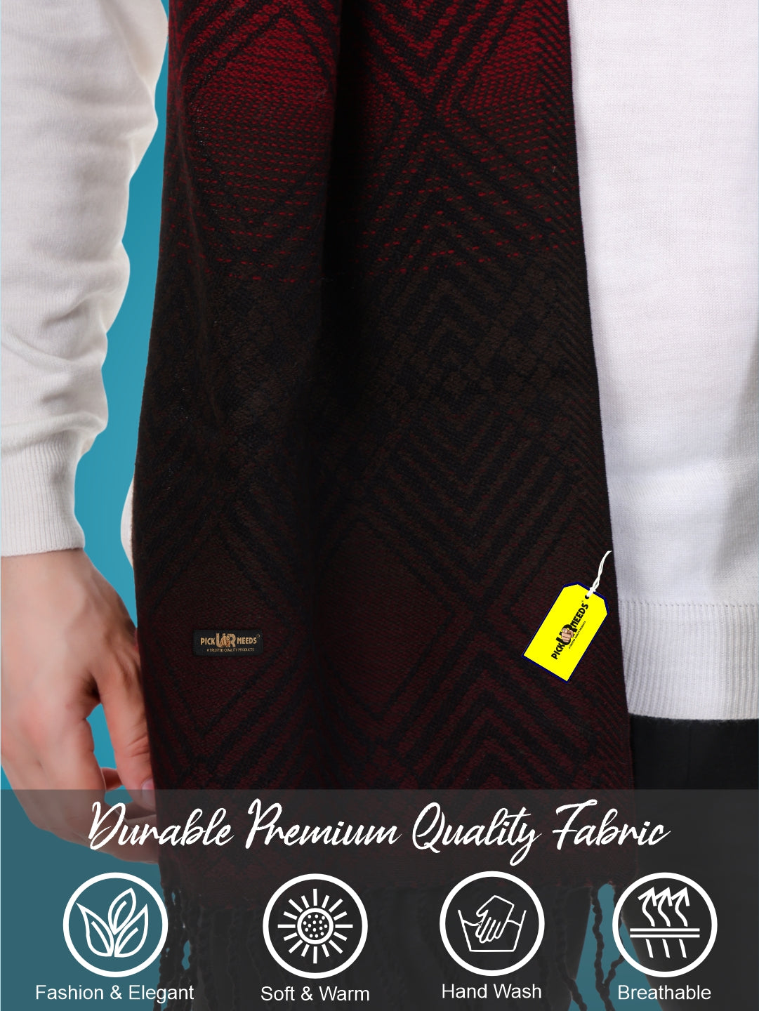 Pick Ur Needs Winter Premium Knitted Muffler for Men Stylish Warm Soft Scarf Durable Breathable Winter Neck Wrap