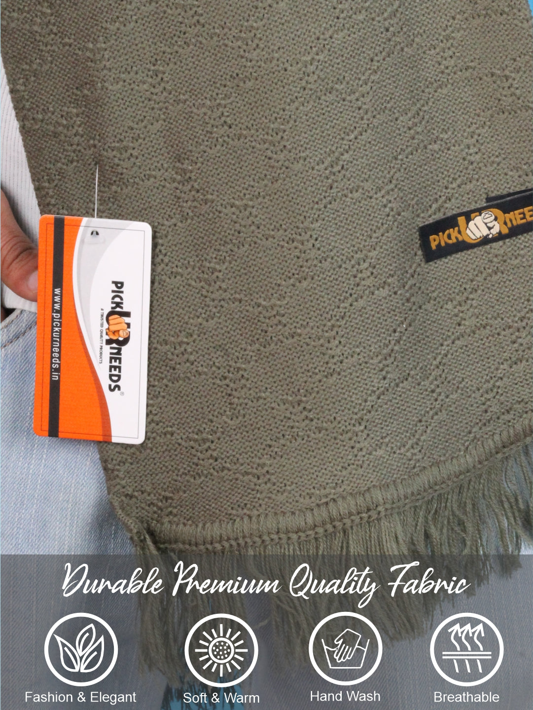 Pick Ur Needs Premium Soft Winter Muffler for Men Lightweight Warm Woolen Scarf Stylish Neck Muffler for Outdoor & Casual Use