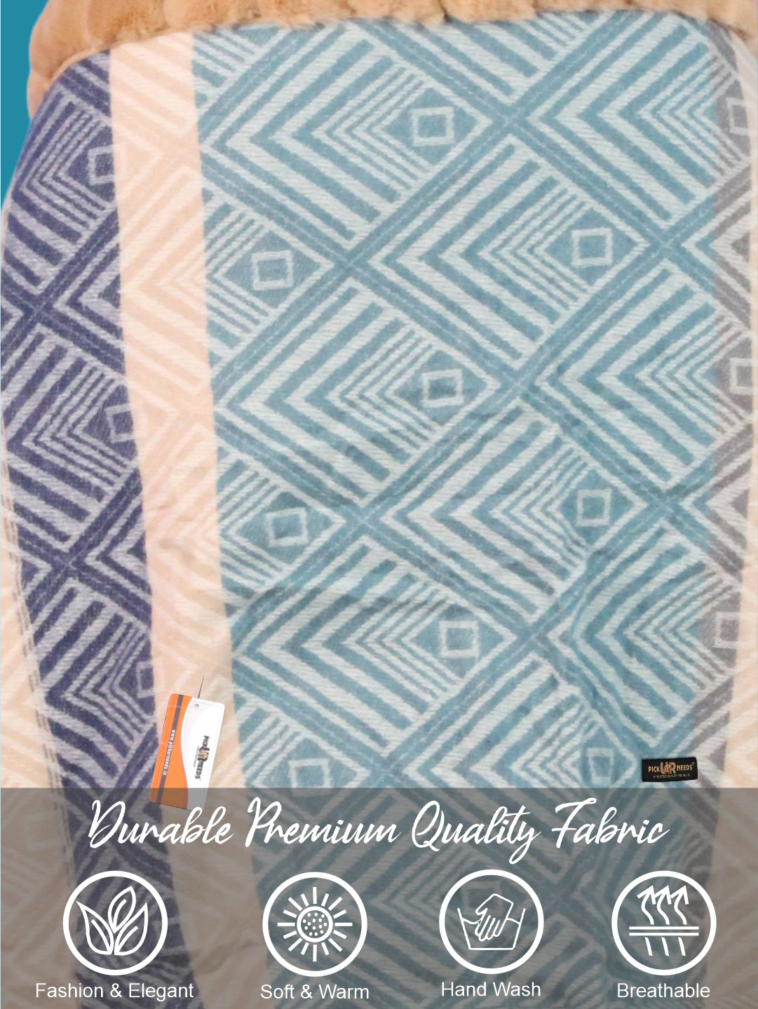 Pick Ur Needs Women's Winter Geometric Printed Faux Fur Border Shawl with Tassels  Soft Warm Wrap Stole for Casual, Party & Travel
