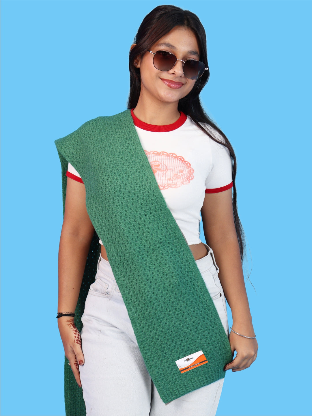 Pick Ur Needs Womens Soft Muffler Scarf, Lightweight Knitted Winter Stole, Warm & Cozy Long Neck Wrap for Women & Girls