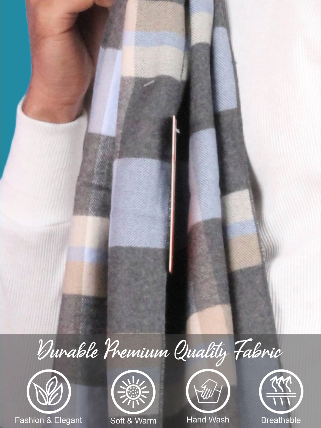 Pick Ur Needs Premium Winter Muffler for Men Soft Wool-Blend Checked Scarf Warm, Lightweight & Stylish Muffler for Office, Casual & Outdoor Wear