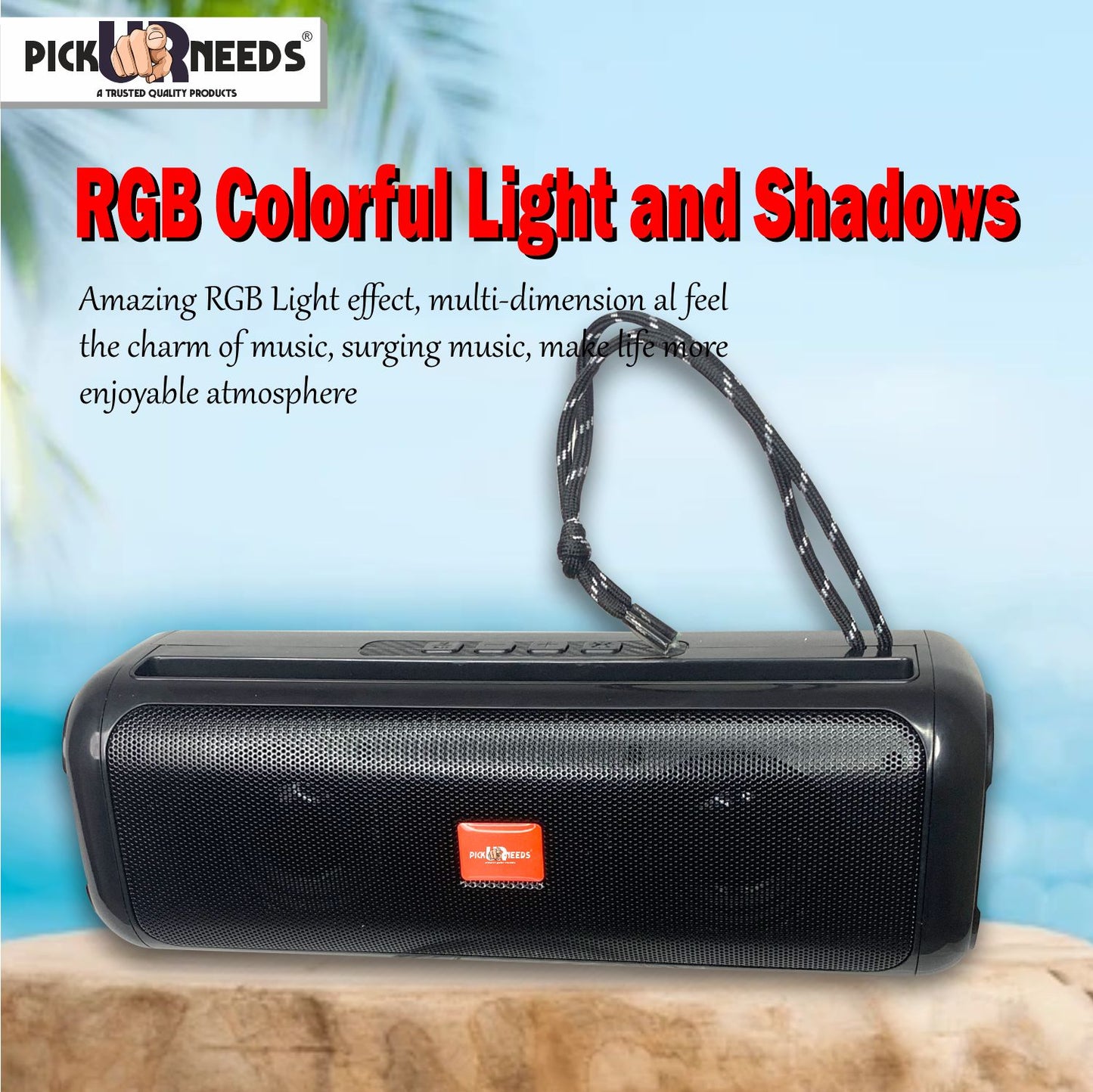 Pick Ur Needs Rechargeable Wireless Bluetooth Speaker Support TF Card/USB Device RGB Disco Light 2 Side Loud Speaker with Extra Bass