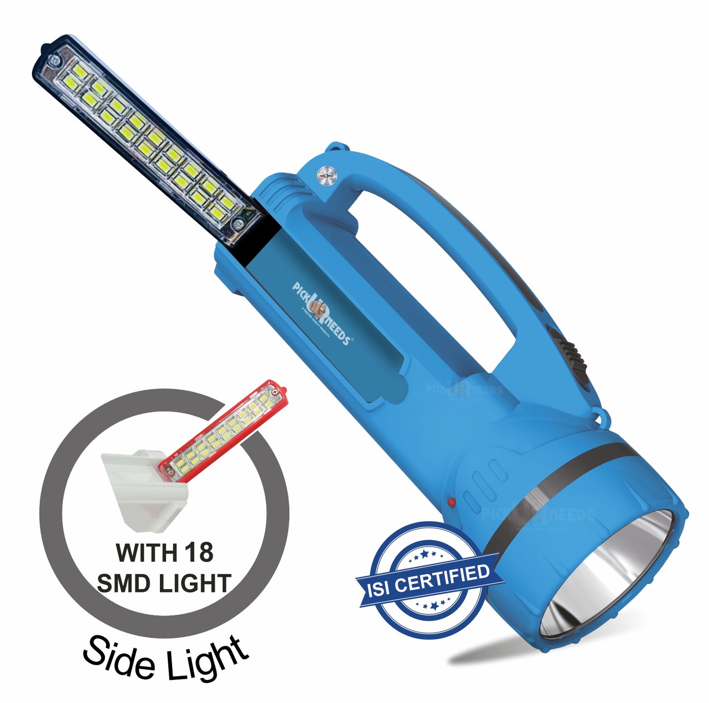 Pick Ur Needs 50W Long Range Rechargeable Search Laser with 1500mAh Battery, 18 SMD Bright 8 hrs Torch Emergency Light  (Yellow)