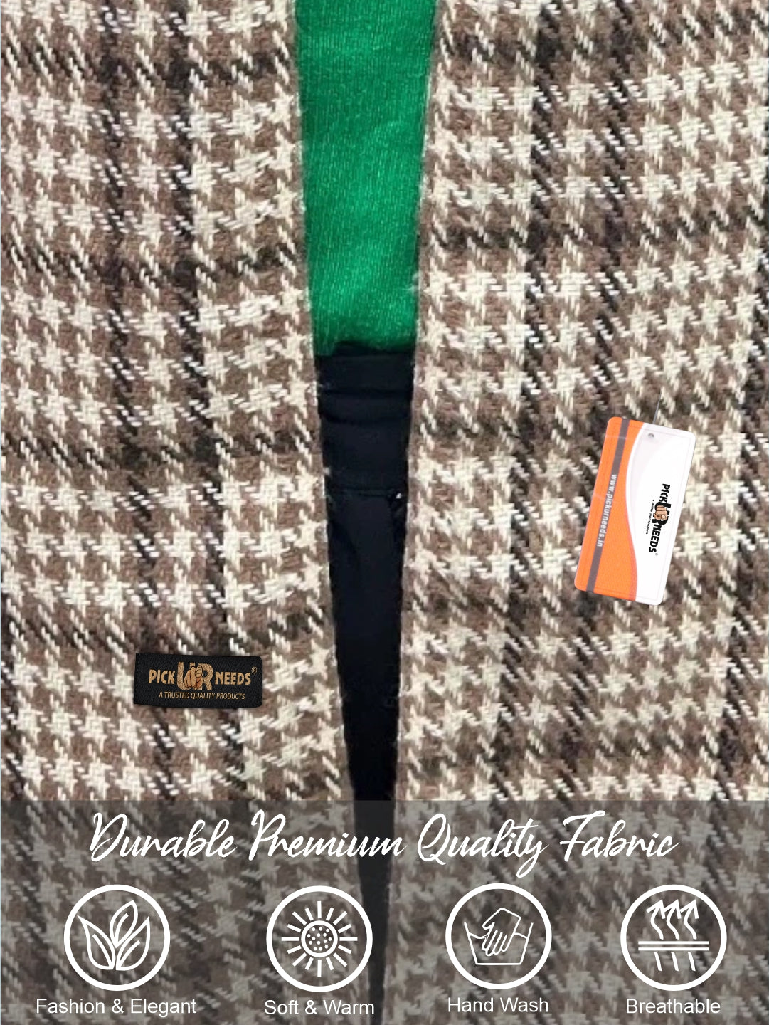 Pick Ur Needs Cashmere Premium Checkered Scarf for Women Soft Winter Muffler with Fringe