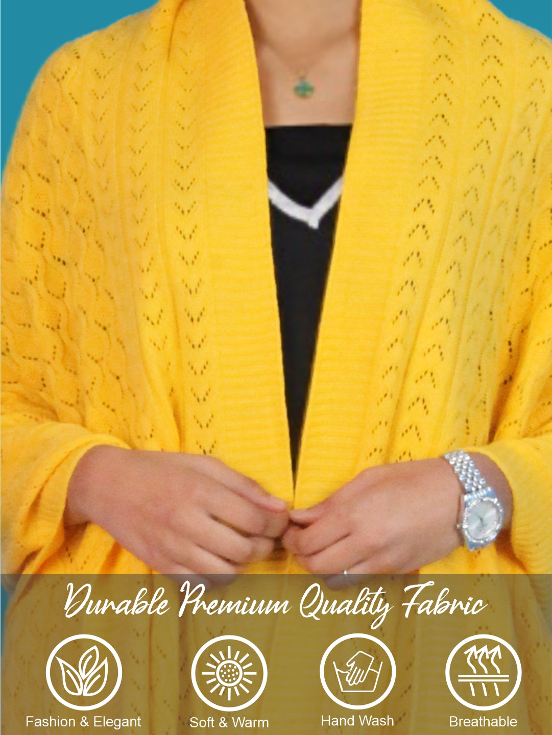 Pick Ur Needs Women’s Premium Knitted Winter Soft Shawl Woolen Warm Stole with Elegant Lace Pattern & Tassels For Girls