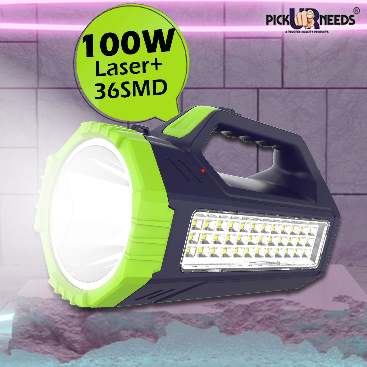 Pick Ur Needs Rechargeable Bright Led Torch Light Laser Long Range High Power Search Light Kisan Rechargeable with 36 Led Side Emergency Lights