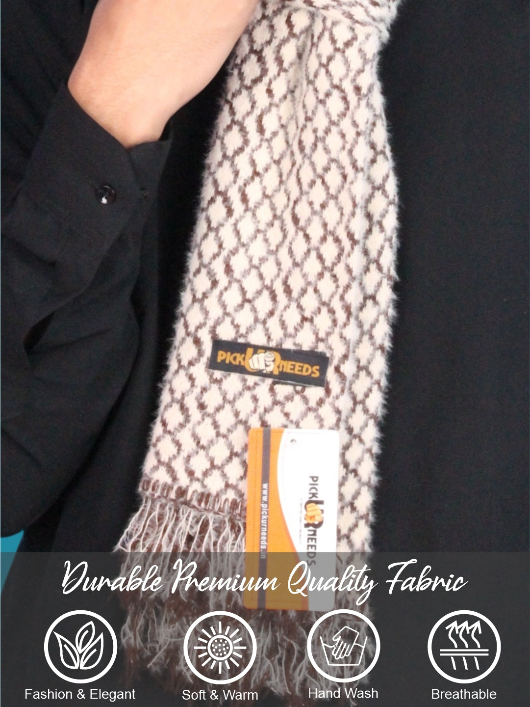 Pick Ur Needs Soft Warm Woolen Premium Winter Muffler for Men Scarf with Stylish Check Pattern Long & Comfortable Cold Weather Neck Wrap