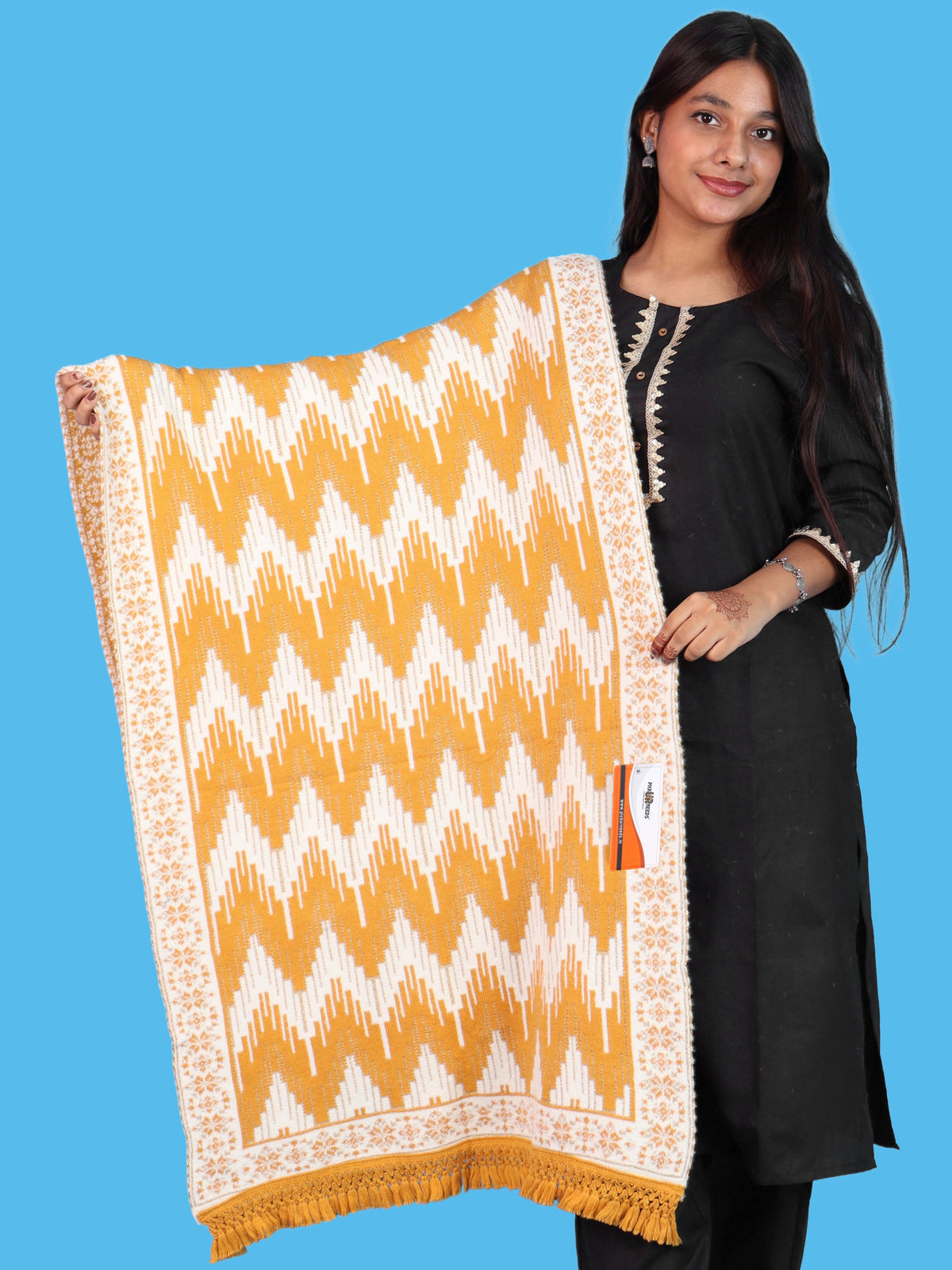 Pick Ur Needs Premium Wool Shawl For Womens & Girls Winter Muffler Soft Knitted Designer Wrap Warm Stole