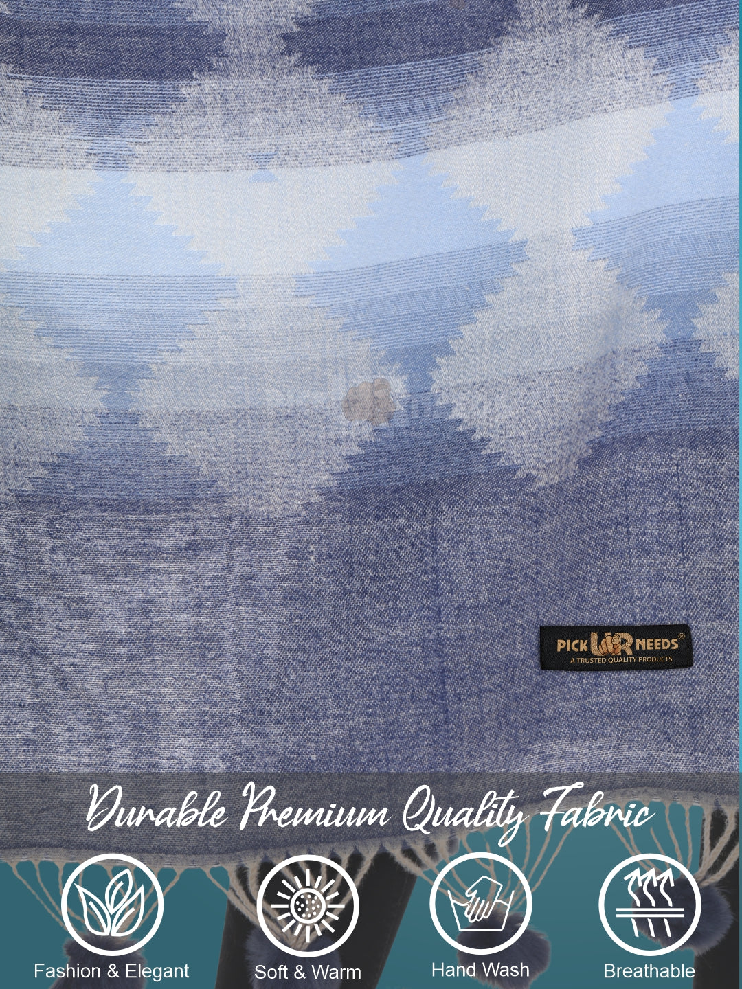 Pick Ur Needs Women’s Soft Woolen Shawl Premium Warm & Breathable Winter Stole  Elegant Striped Design with Tassels