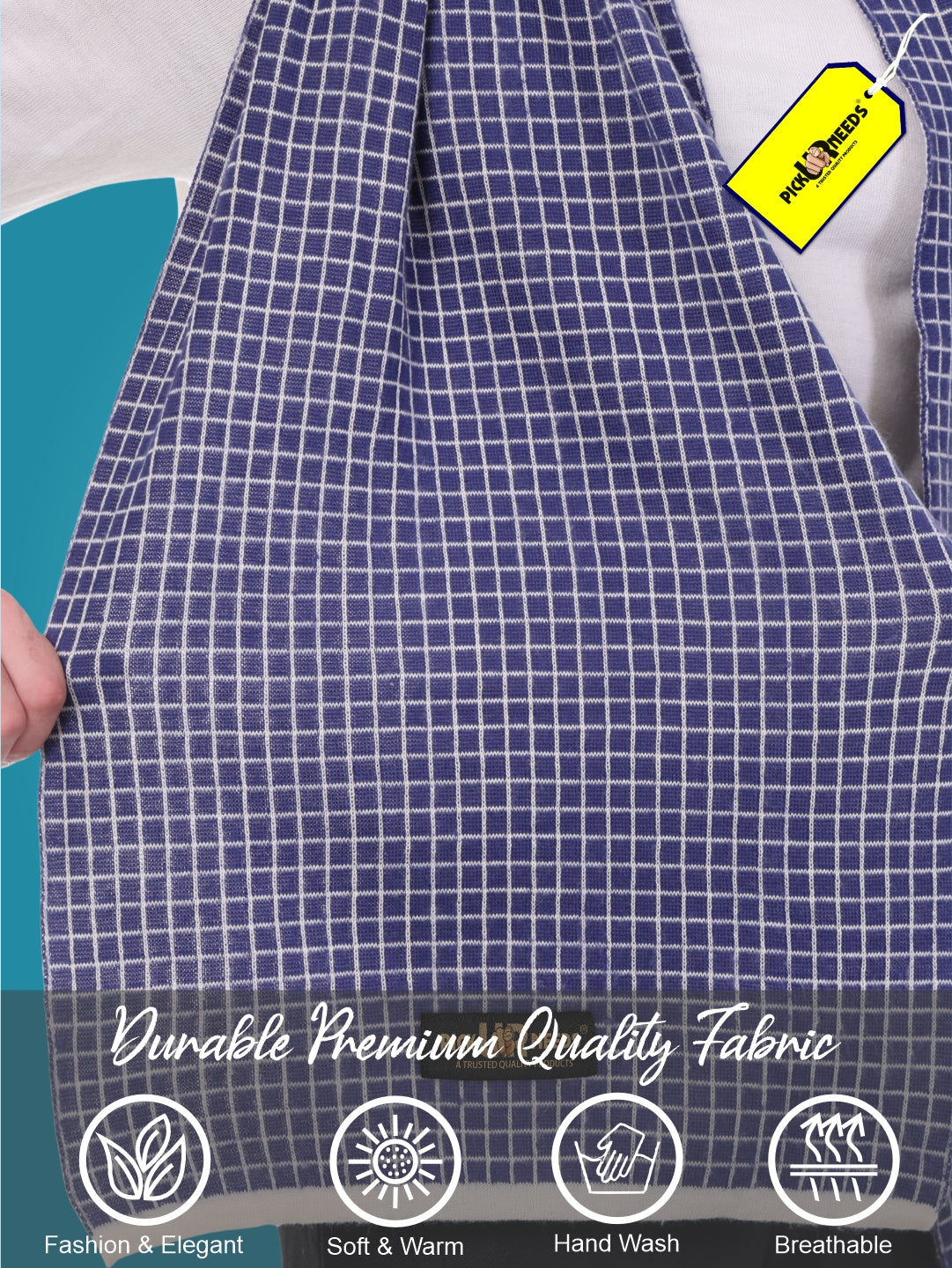 Pick Ur Needs Premium Checkered Winter Scarf, Muffler for Men – Soft, Warm, Breathable & Stylish