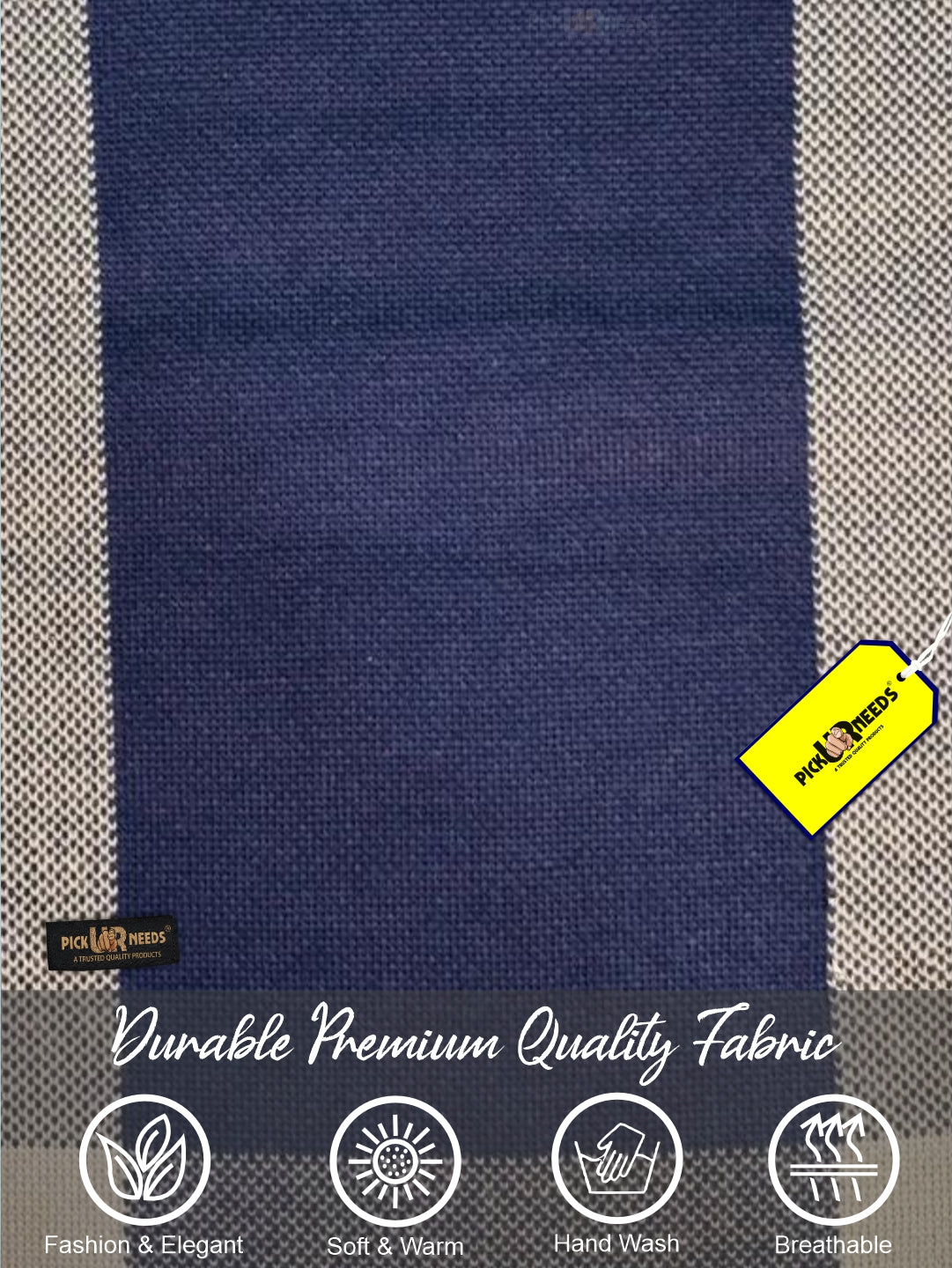 Pick Ur Needs Men’s Premium Winter Wool Muffler – Soft & Warm Knitted Scarf for Casual, Office & Travel Stylish Stripe Design
