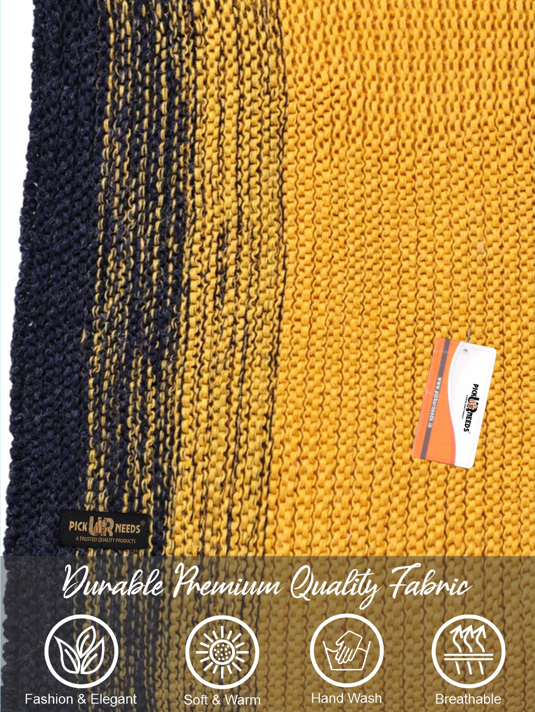 Pick Ur Needs Premium Knitted Winter Scarf for Women – Soft, Warm & Stylish Dual-Tone Muffler Stole