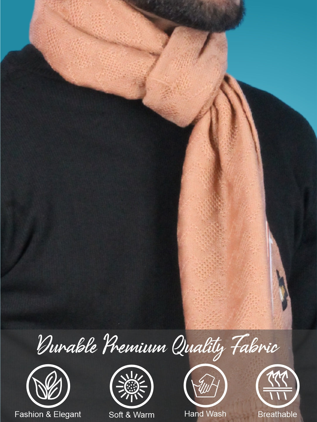 Pick Ur Needs Men’s Signature Winter Muffler Ultra-Soft Textured Scarf for Cold Weather Elegant Daily & Office Wear Muffler for Men
