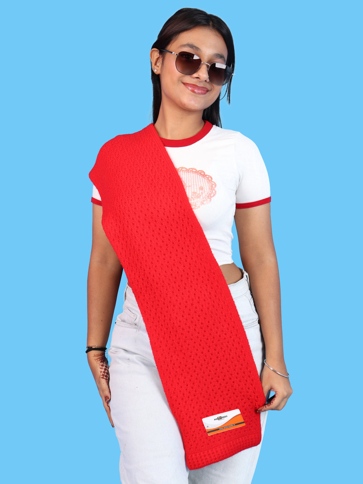 Pick Ur Needs Womens Soft Muffler Scarf, Lightweight Knitted Winter Stole, Warm & Cozy Long Neck Wrap for Women & Girls