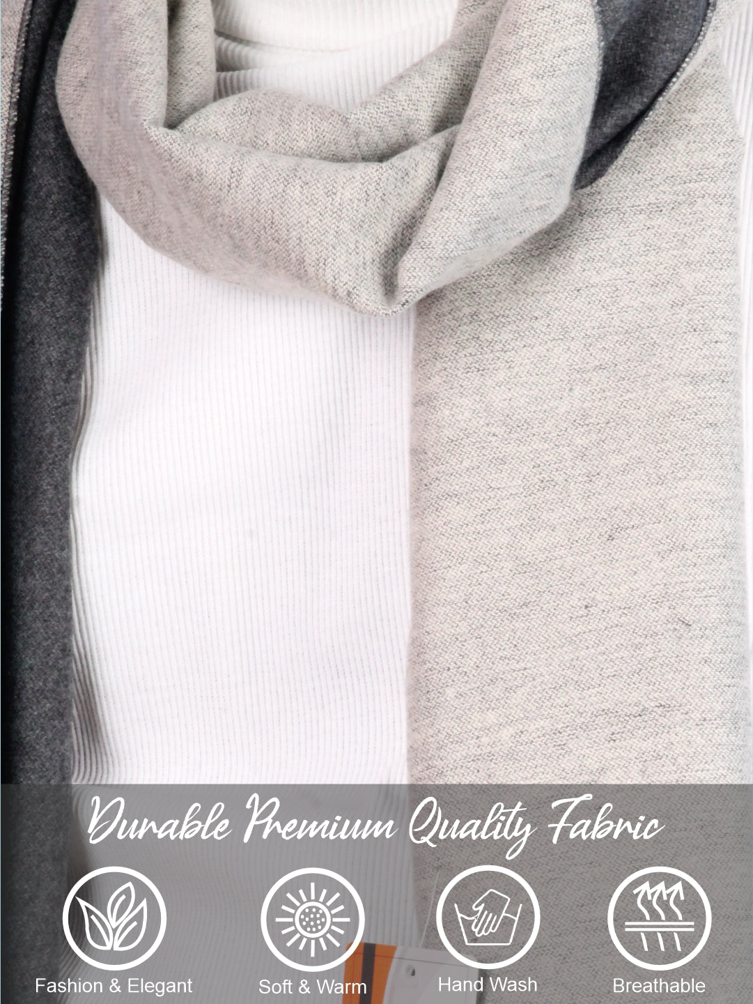 Pick Ur Needs Reversible Winter Muffler for Men Dual-Color Soft Woolen Scarf Warm, Stylish & Lightweight Muffler for Casual, Office & Outdoor Wear