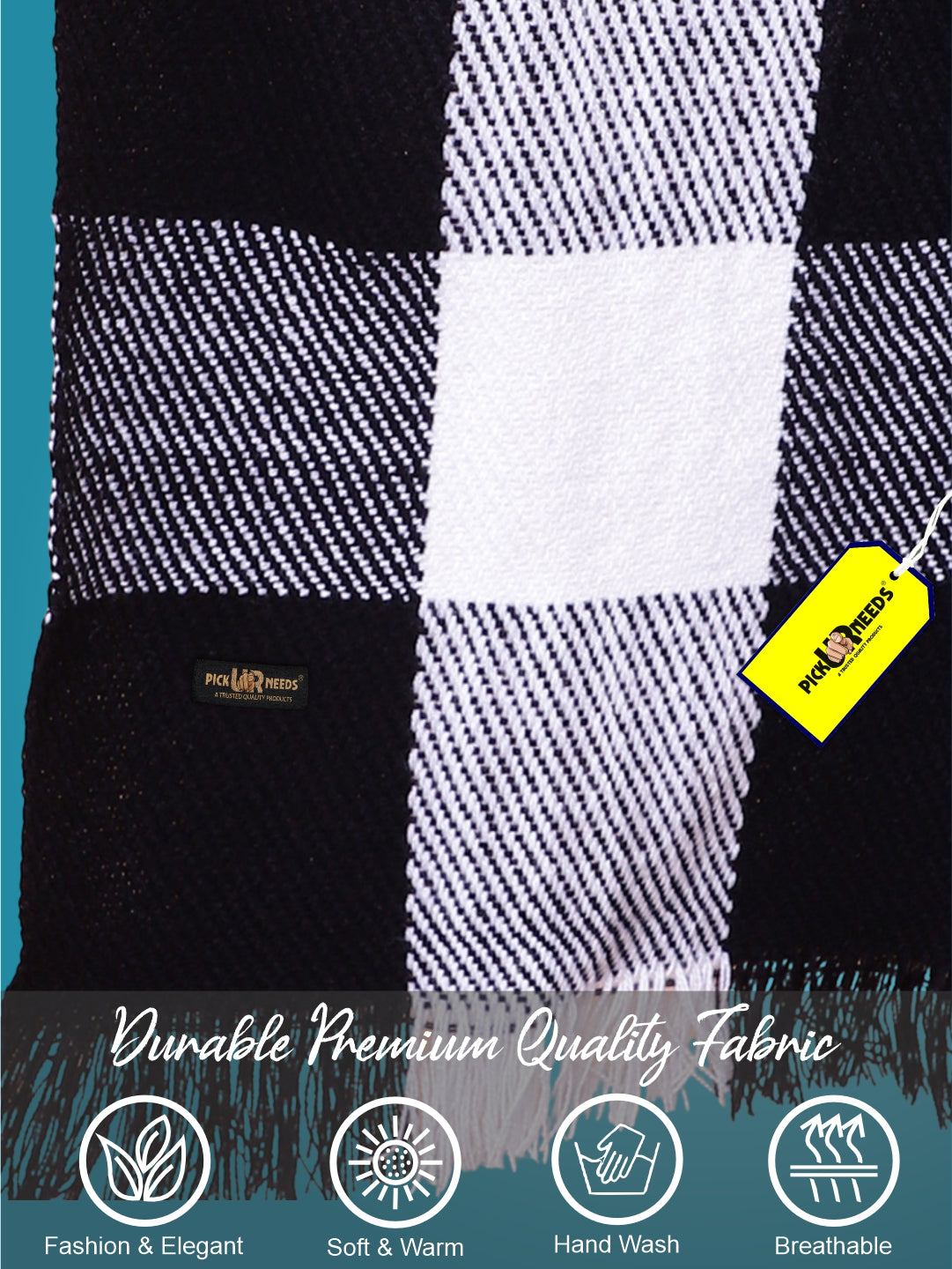 Pick Ur Needs Premium Men's Warm And Stylish Woolen Muffler With Multicolour Stripes And Stylish Tussles Ends