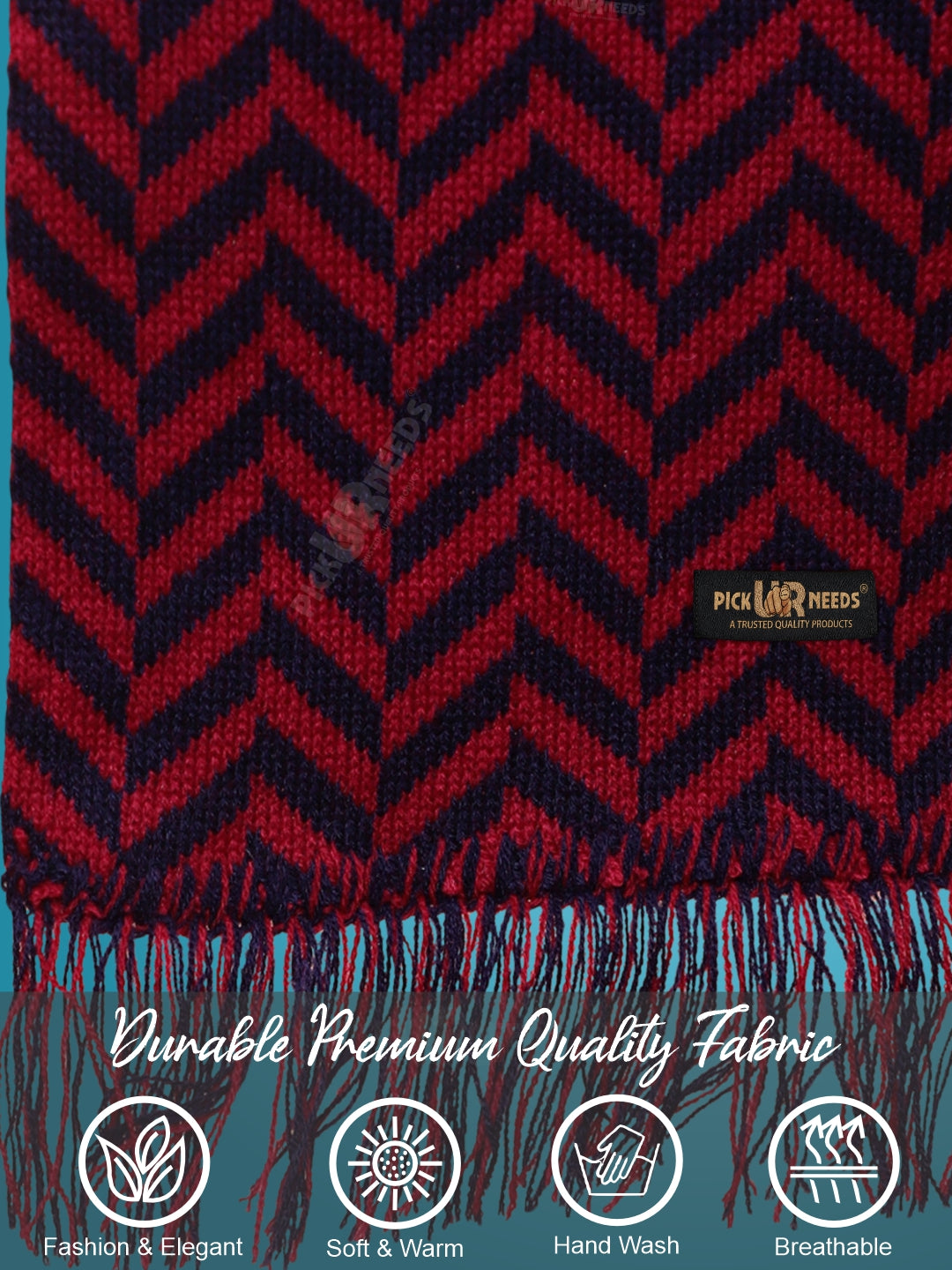 Pick Ur Needs Men's Stylish Zig Zag Knit Scarf  Soft, Warm & Breathable Fabric for Causal & Formal Wear Winter Muffler