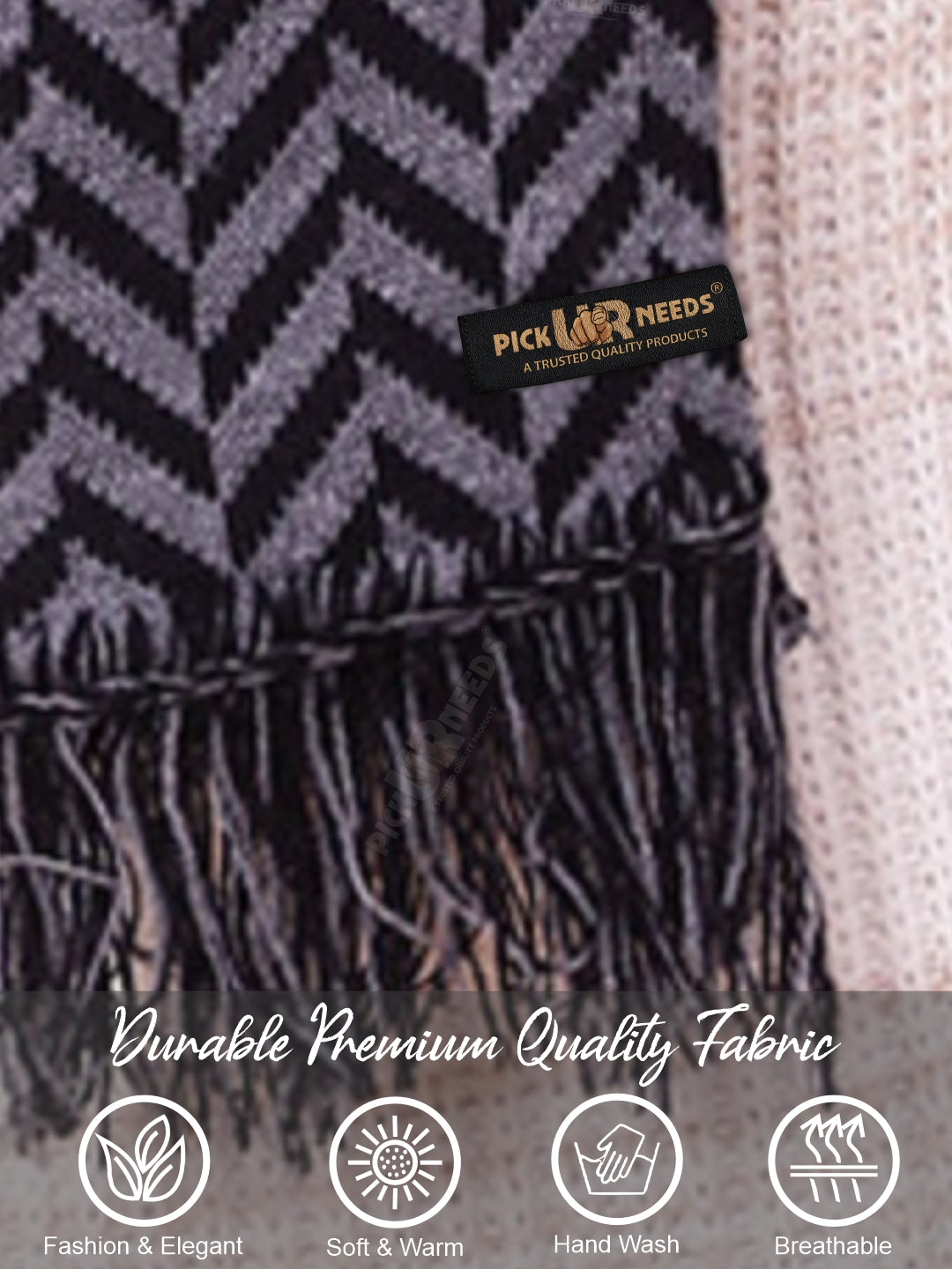 Pick Ur Needs Men's Stylish Zig Zag Knit Scarf  Soft, Warm & Breathable Fabric for Causal & Formal Wear Winter Muffler