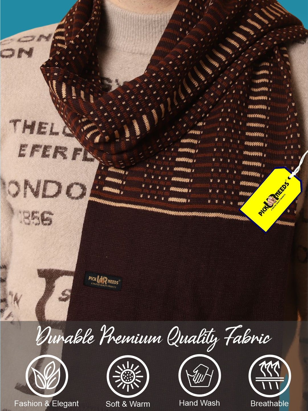 Pick Ur Needs Premium Winter Muffler for Men Soft Woolen Knitted Scarf for Warmth & Style