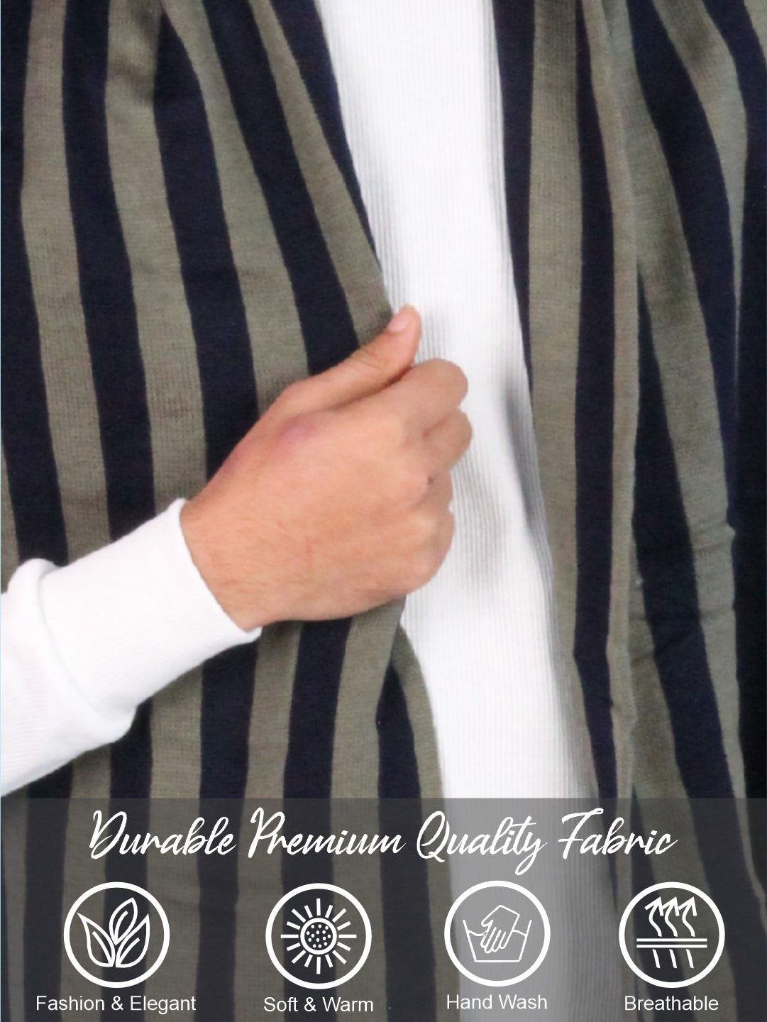 Pick Ur Needs Premium Soft Winter Muffler for Men Stylish Striped Woolen Scarf Warm & Comfortable