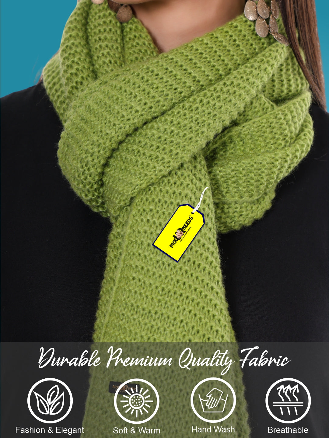 Pick Ur Needs Soft & Elegant Women’s Winter Scarf Wool Blend Knitted Muffler For Cold Weather Wrap