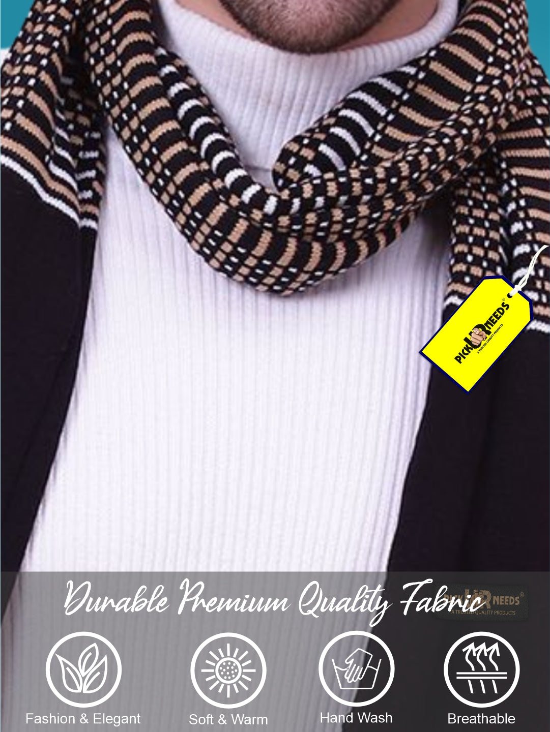Pick Ur Needs Premium Winter Muffler for Men Soft Woolen Knitted Scarf for Warmth & Style