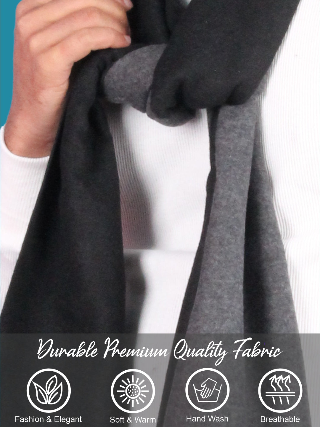 Pick Ur Needs Reversible Winter Muffler for Men Dual-Color Soft Woolen Scarf Warm, Stylish & Lightweight Muffler for Casual, Office & Outdoor Wear