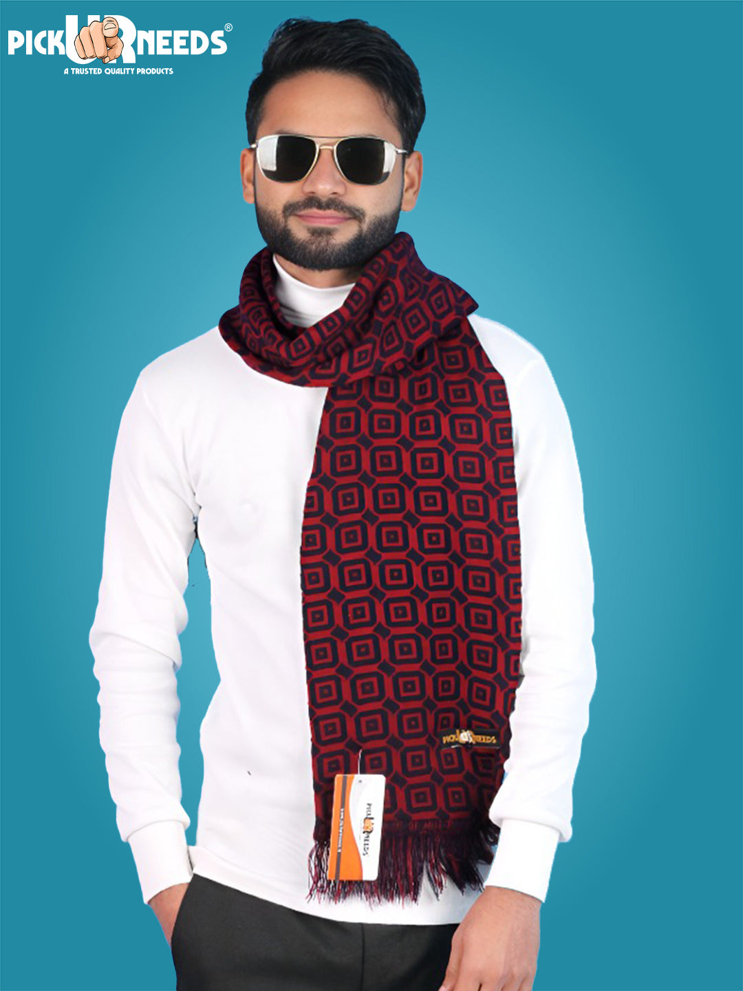 Pick Ur Needs Geometric Print Men Muffler