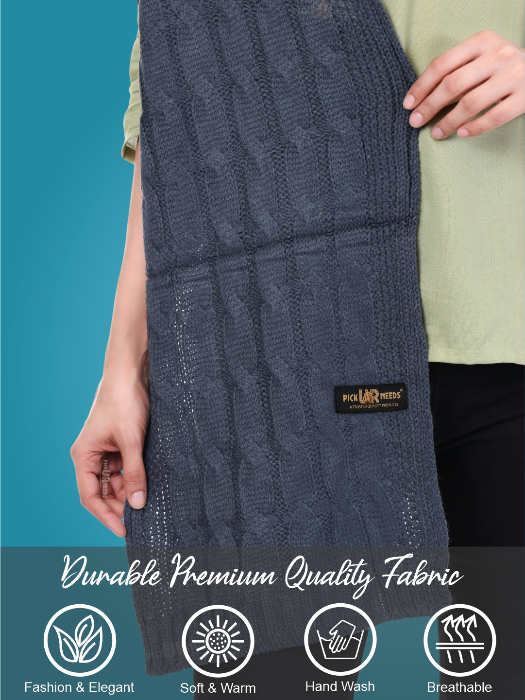 Pick Ur Needs Women’s Woolen Muffler Soft & Warm Knitted Scarf Winter Neck Wrap Premium Acrylic Wool Stylish Hand-Washable