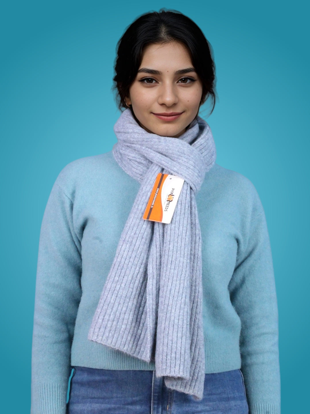 Pick Ur Needs Ultra Soft Ribbed Knit Muffler for Women Warm Winter Woolen Scarf Cozy Lightweight Neck Warmer for Casual & Outdoor Use