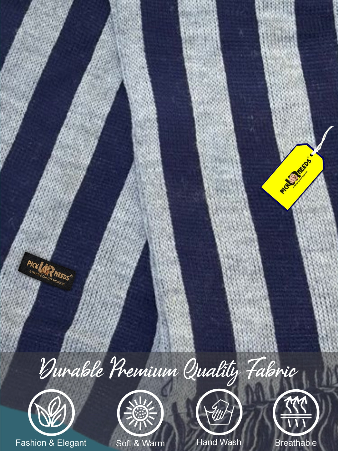 Pick Ur Needs Premium Soft Winter Muffler for Men Stylish Striped Woolen Scarf Warm & Comfortable