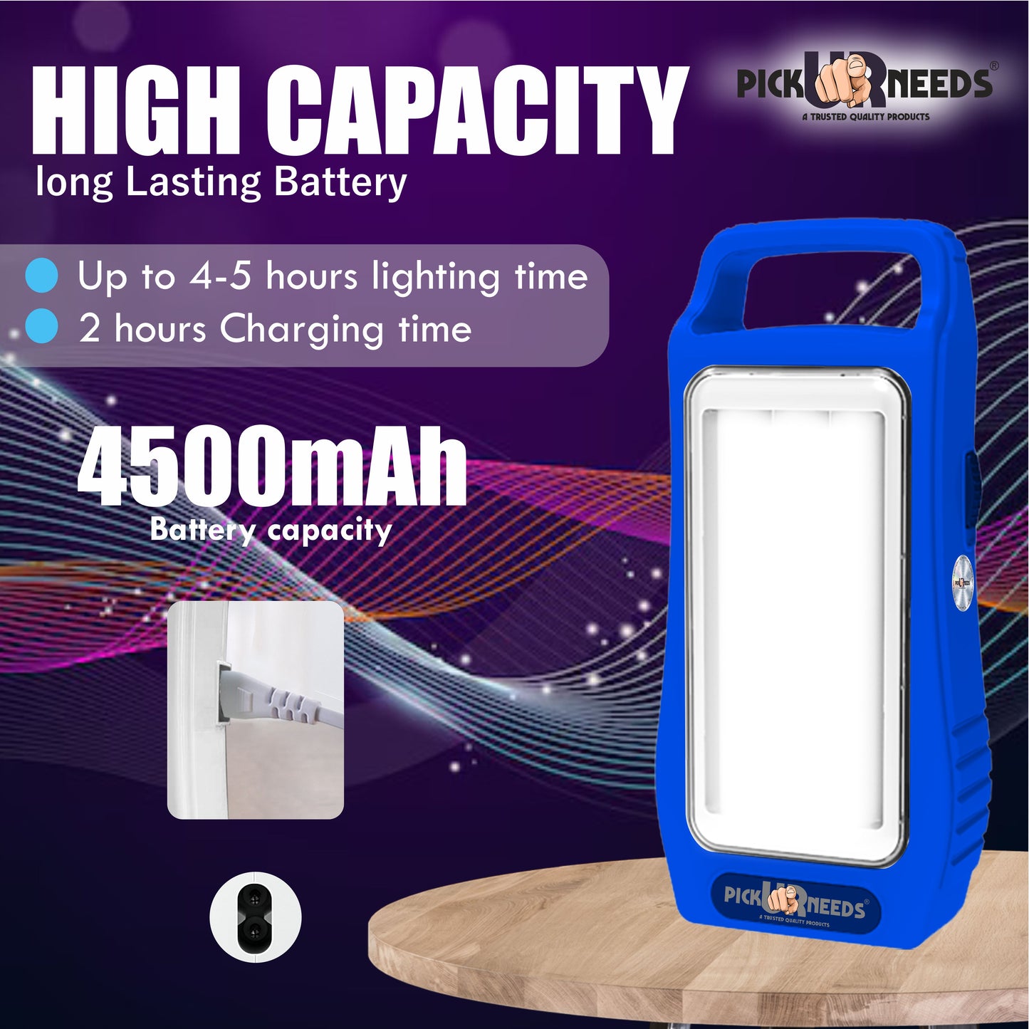 Pick Ur Needs Rechargeable Home Emergency Lantern With 3 Bright Tube Light Long Battery Backup 5 hrs Torch Emergency Light